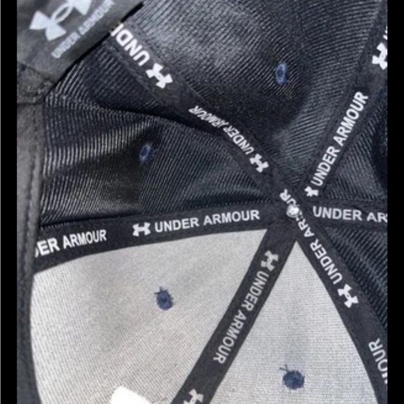 Under Armour Snap Back Baseball Cap W/Bold Logo & Gold Hardware Blue & Black - Picture 9 of 15